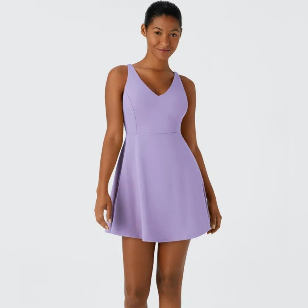 Halara Lavender 2-Piece Active Dress & Shorts Size XL NWT